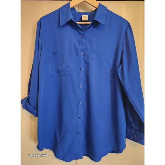 FADED GLORY button-up women's cobalt blue shirt - Picture 1 of 9